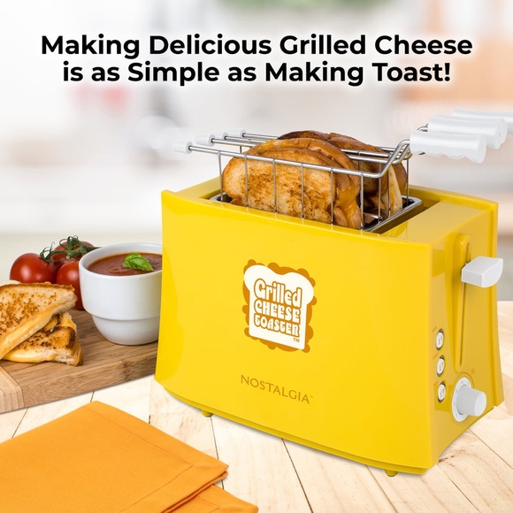 Nostalgia Other - Grilled Cheese Toaster w/ Easy-Clean Toaster Baskets & Adjustable Toasting Dial